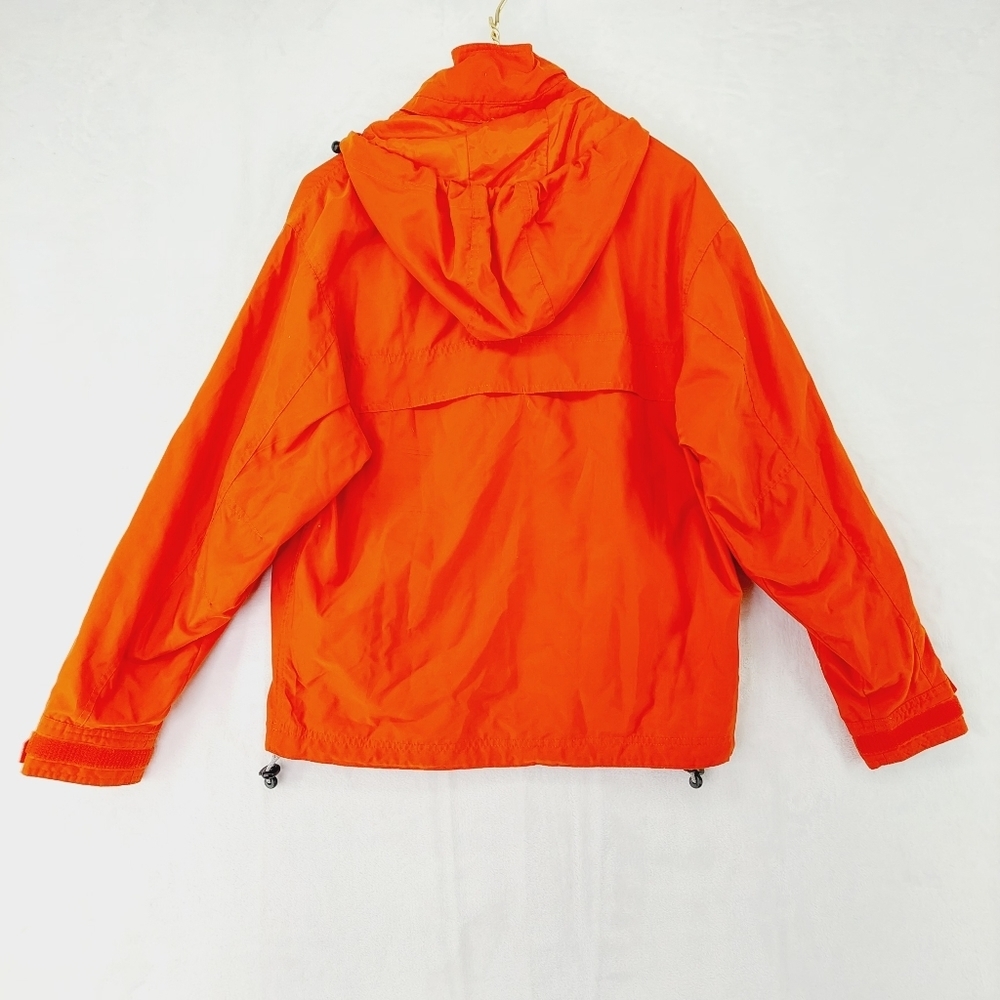 GAP Vintage Quarter Zip Orange Hooded Nylon Pocket Pullover Ski Jacket  P2931 - Picture 4 of 7